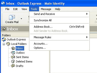 Outgoing Email Setup in Outlook Express