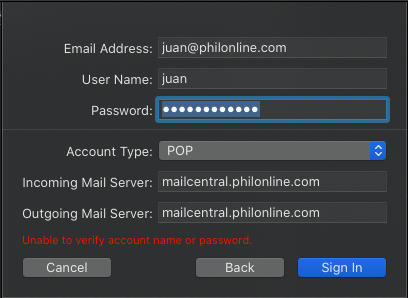 Configuring Apple Email Client